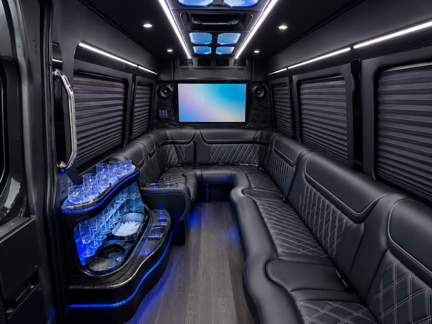 kent 50 passenger party bus inside